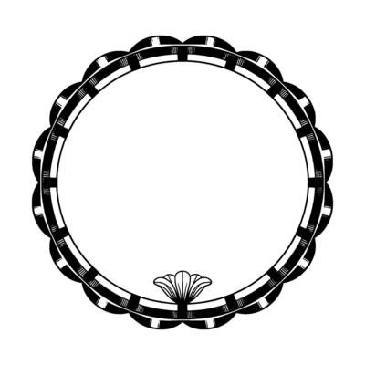 Geometric Floral Frame, Vintage Style, Minimalist, Art deco