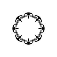 Geometric Tribal Ornament, Circular Motif, Minimalist - Pattern vector