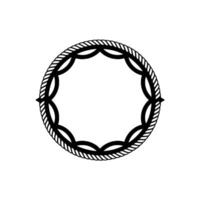 Nautical Circle Frame, Vintage Style, Decorative Border, Rope vector