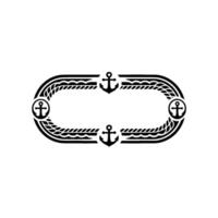 Nautical Frame Anchor Rope Border vector
