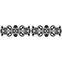Elegant Black Floral Border, Vintage Element, - Decorative, Contour vector