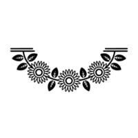 Stylized Sunflower Garland, Minimalist Floral, Botanical vector