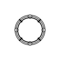 Nautical Circle Emblem, Coastal, Minimalist vector