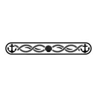Nautical Border Anchor, Rope, and Shell vector
