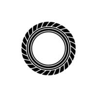 Minimalist Tire Outline, Circular Emblem, Modern - Circle vector