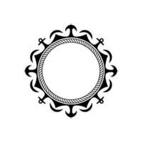 Nautical Frame, Vintage Ornament, Circular Border, Decorative Element vector