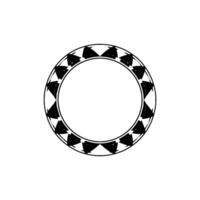 Geometric Tribal Circle Frame, Minimalist, Monotone vector