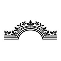 Stylized Arch with Leaf Motifs - Minimalist Botanical vector