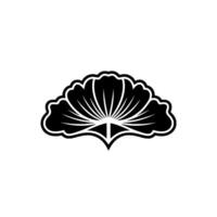 Stylized Black Seashell Emblem, Minimalist vector