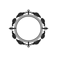 Nautical Frame, Vintage Maritime , Circular Ornamentation vector