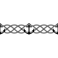 Nautical Border Anchor Rope Motif vector