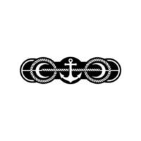 Nautical Emblem Anchor, Rope, and Steadfastness vector