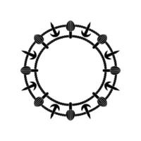 Nautical Circle Anchor Rope Motif, Minimalist vector