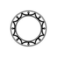 Circular Nautical Emblem, Vintage Style, Minimalist - Circle vector