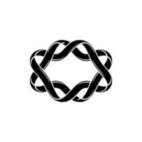 Intertwined Infinity Minimalist Black White Symbol, Loop vector
