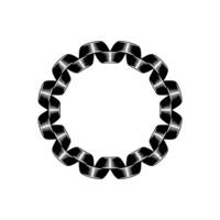 Abstract Ribbon Circle, Minimalist , Circular Motif, Monochrome vector