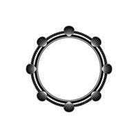 Nautical Circle Frame, Art Deco Style, Shells vector