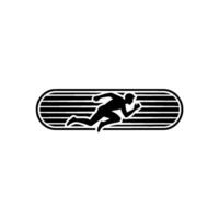 Dynamic Runner Silhouette, Retro Track Motif vector