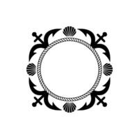 Nautical Frame Anchors, Shells, and Rope Border vector