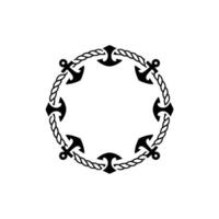 Nautical Circle Anchor Chain Border vector