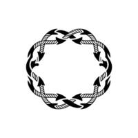 Intertwined Rope Circle, Nautical Motif, Minimalist vector