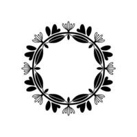 Elegant Floral Wreath Border, Vintage Style, Minimalist, Decorative vector
