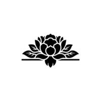Elegant Black Lotus Emblem, Minimalist, Decorative vector