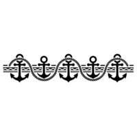 Nautical Row Vintage Anchor Series, Maritime Motif vector