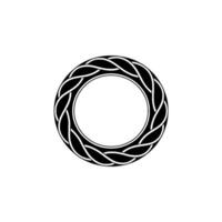 Abstract Woven Circle, Minimalist, Circular Motif, Emblem vector