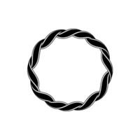 Intricate Black Rope Circle, Minimalist vector