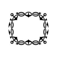 Nautical Border, Vintage Rope Frame, Elegant vector
