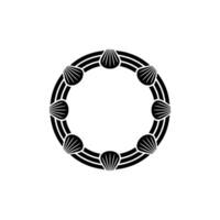 Geometric Shell Circle, Minimalist , Circular Motif vector
