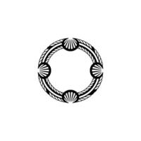 Intricate Oceanic Emblem, Circular vector