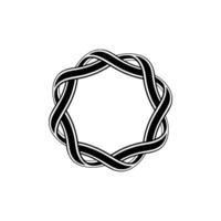 Interwoven Circle, Minimalist Emblem, Circular Harmony vector