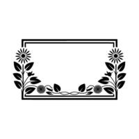 Geometric Floral Frame, Vintage , Minimalist Illustration vector
