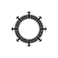 Circular Compass Ancient Navigation, Mystical Journey vector