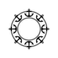 Nautical Anchor Frame, Vintage Maritime, Coastal vector