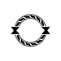 Geometric Circle Frame, Stylized Ribbon vector