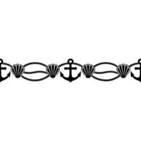 Nautical Border Anchor, Shells, and Rope Vintage Maritime vector