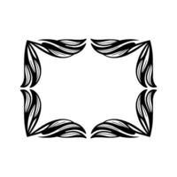 Stylized Black Wave Frame, Minimalist vector