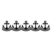 Nautical Anchor Row Steadfast Symbol of Security, Anchors vector