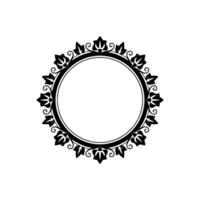 Elegant Black Floral Frame, Minimalist - Art vector
