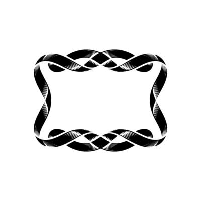 Intricate Ribbon Frame, Vintage Elegance, Decorative Border