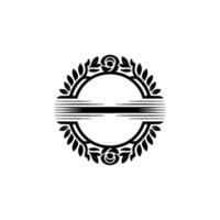 Elegant Circular Emblem, Botanical Border, Minimalist vector