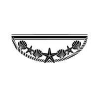 Nautical Shell Border, Minimalist Coastal vector