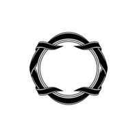 Elegant Black Ribbon Frame, Minimalist, Circle vector