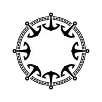 Nautical Anchor Circle, Vintage Maritime, Marine vector