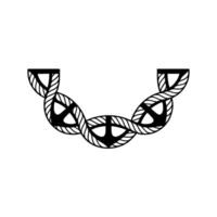 Stylized Leaf Chain, Minimalist Botanical vector