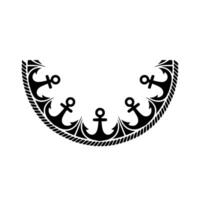 Nautical Anchor Emblem, Circular, Maritime Symbol - Anchors vector