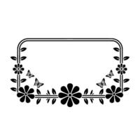 Floral Frame with Butterflies Elegant Border vector